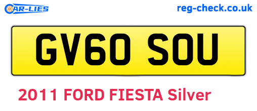 GV60SOU are the vehicle registration plates.