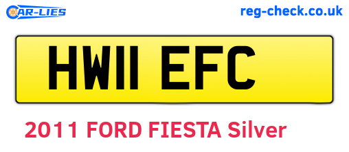 HW11EFC are the vehicle registration plates.