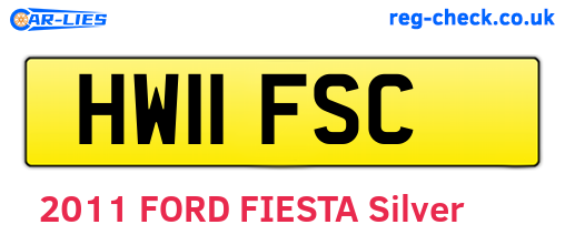 HW11FSC are the vehicle registration plates.