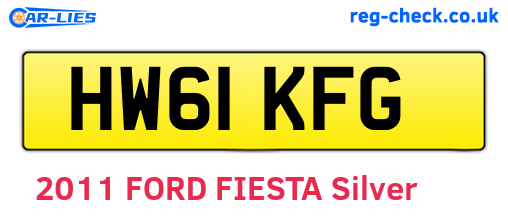HW61KFG are the vehicle registration plates.