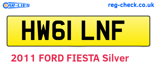 HW61LNF are the vehicle registration plates.