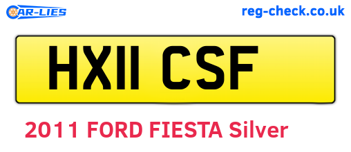 HX11CSF are the vehicle registration plates.