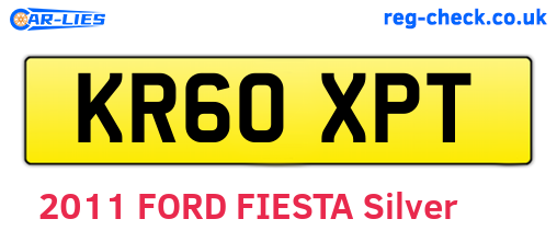 KR60XPT are the vehicle registration plates.
