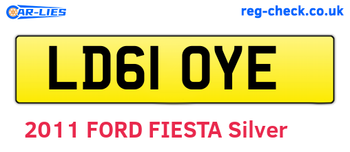 LD61OYE are the vehicle registration plates.