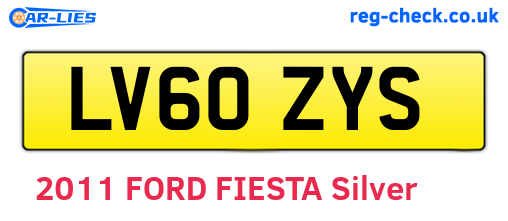 LV60ZYS are the vehicle registration plates.