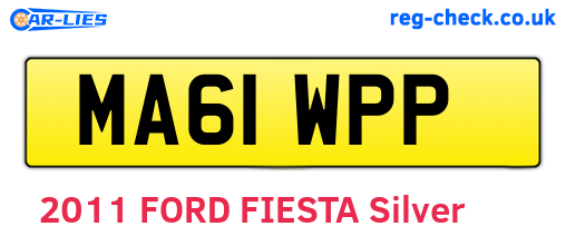 MA61WPP are the vehicle registration plates.