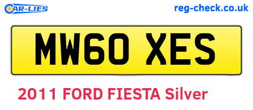 MW60XES are the vehicle registration plates.