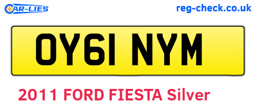 OY61NYM are the vehicle registration plates.