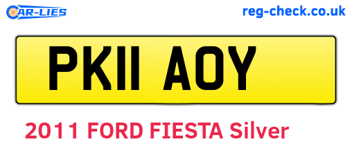 PK11AOY are the vehicle registration plates.
