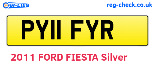 PY11FYR are the vehicle registration plates.