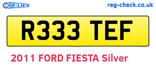 R333TEF are the vehicle registration plates.
