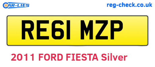 RE61MZP are the vehicle registration plates.