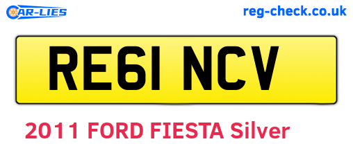 RE61NCV are the vehicle registration plates.