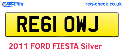 RE61OWJ are the vehicle registration plates.