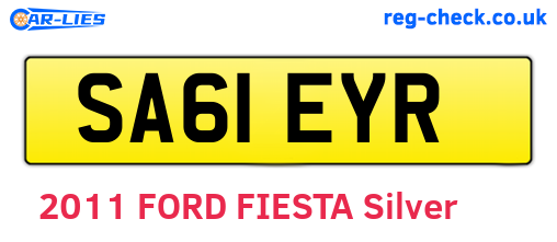 SA61EYR are the vehicle registration plates.