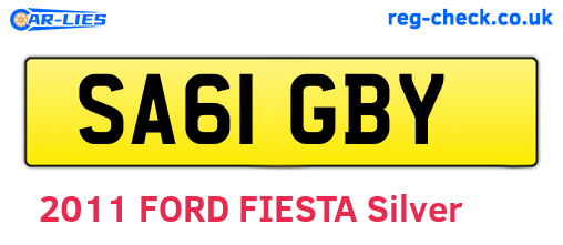 SA61GBY are the vehicle registration plates.