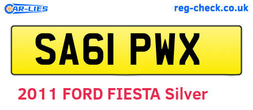 SA61PWX are the vehicle registration plates.