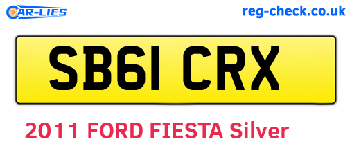SB61CRX are the vehicle registration plates.