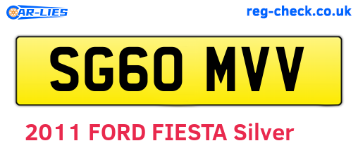 SG60MVV are the vehicle registration plates.