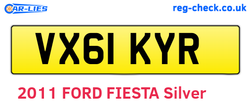 VX61KYR are the vehicle registration plates.