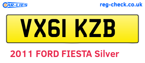 VX61KZB are the vehicle registration plates.
