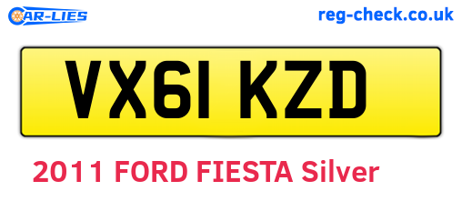 VX61KZD are the vehicle registration plates.