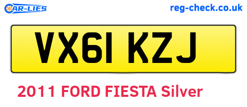 VX61KZJ are the vehicle registration plates.
