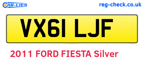 VX61LJF are the vehicle registration plates.