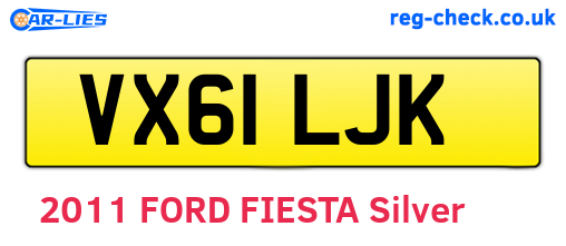 VX61LJK are the vehicle registration plates.