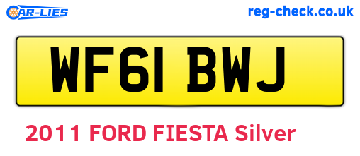 WF61BWJ are the vehicle registration plates.