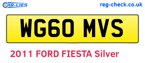 WG60MVS are the vehicle registration plates.