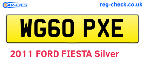 WG60PXE are the vehicle registration plates.