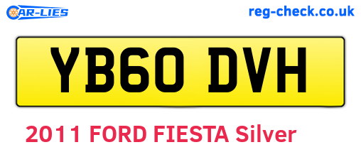 YB60DVH are the vehicle registration plates.
