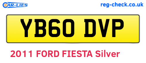 YB60DVP are the vehicle registration plates.