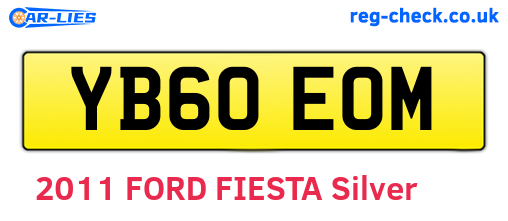 YB60EOM are the vehicle registration plates.