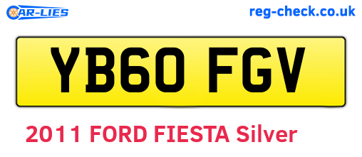 YB60FGV are the vehicle registration plates.