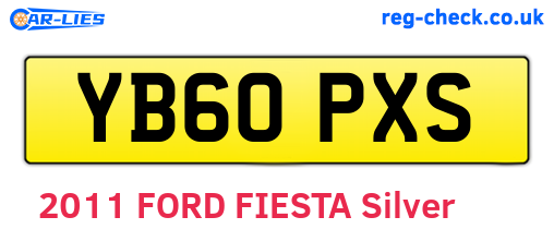 YB60PXS are the vehicle registration plates.