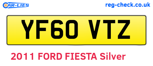 YF60VTZ are the vehicle registration plates.