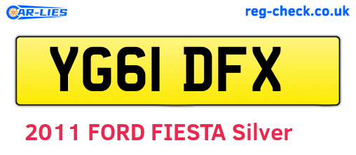 YG61DFX are the vehicle registration plates.
