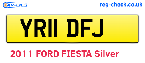 YR11DFJ are the vehicle registration plates.