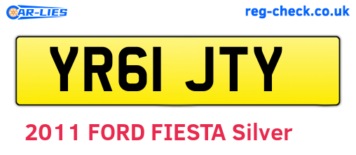 YR61JTY are the vehicle registration plates.