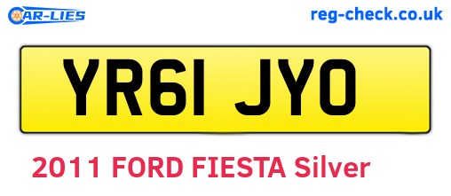 YR61JYO are the vehicle registration plates.