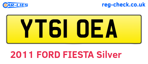 YT61OEA are the vehicle registration plates.