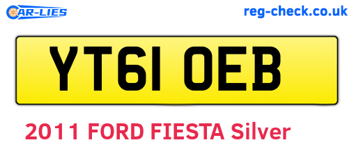 YT61OEB are the vehicle registration plates.