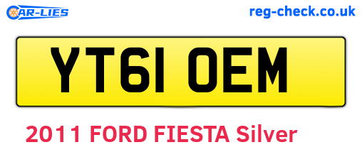 YT61OEM are the vehicle registration plates.