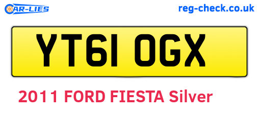 YT61OGX are the vehicle registration plates.