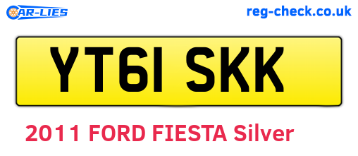 YT61SKK are the vehicle registration plates.