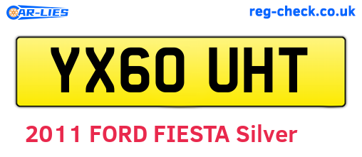 YX60UHT are the vehicle registration plates.