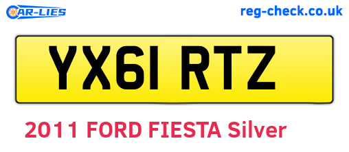 YX61RTZ are the vehicle registration plates.