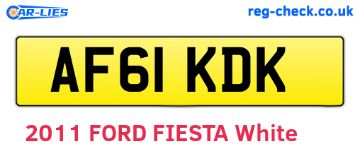 AF61KDK are the vehicle registration plates.